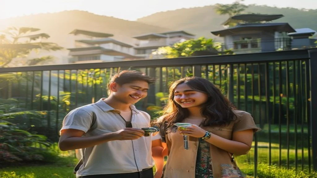 Pemandangan Bukit Cimanggu City Cluster Charnwood dengan latar hijau dan gedung modern
