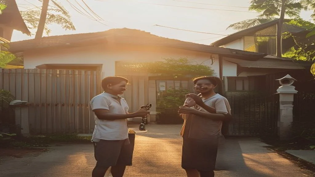 Foto Bumi Oktorina Asri dengan taman hijau, bangunan modern, dan suasana ramah lingkungan di area perumahan.