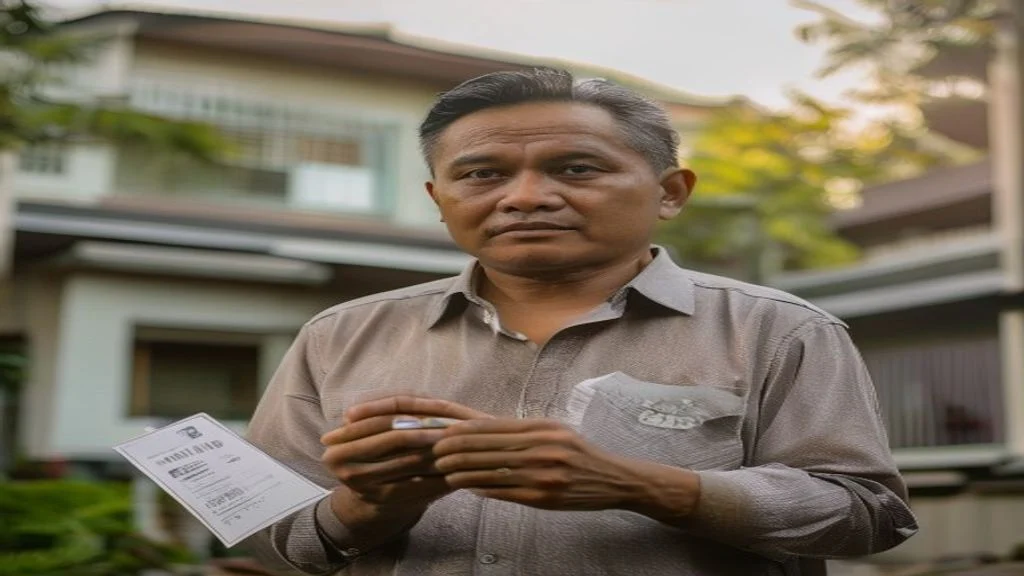 Ilustrasi cicilan rumah subsidi dengan grafik pembayaran bulanan terjangkau bagi keluarga berpenghasilan rendah