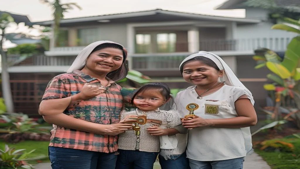 Foto perumahan subsidi di Solo dengan rumah sederhana dan fasilitas umum di latar belakang