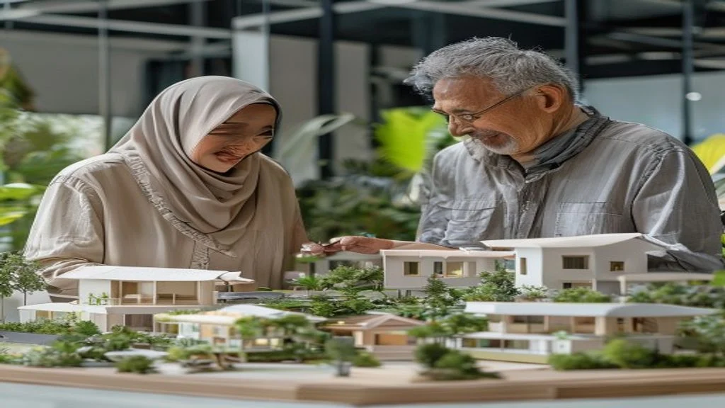 Perumahan syariah dengan desain modern, lingkungan hijau, dan fasilitas lengkap sesuai prinsip Islam.