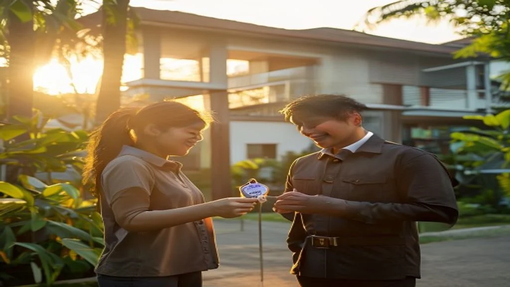 Rumah KPR subsidi modern dengan taman hijau, cocok untuk keluarga muda di kota.