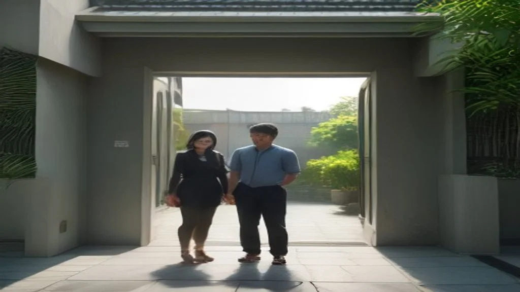 Foto perumahan Puri Mustika menampilkan rumah modern berdesain elegan dengan taman hijau rapi.
